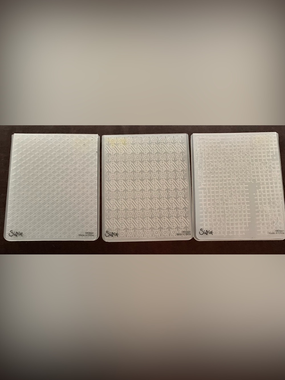 Sizzix White Embossing Folder Trio - Geometric & Grid Patterns
